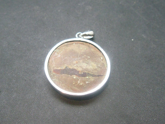 Fire Opal Sterling Silver Pendant From Mexico - 1.4" - 7.34 Grams