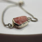 Natural Rhodochrosite Sterling Silver Chain Bracelet | Pink Crystal Adjustable Bracelet