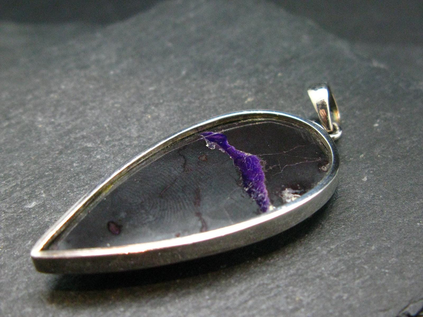 Sugilite Silver Pendant From South Africa - 2.2"