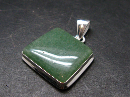 Natural Green Aventurine Silver Plated Pendant From Brazil - 8.98 Grams