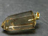Natural Unheated Citrine Sterling Silver Gold Plated Pendant from Brazil - 1.4" - 6.87 Grams