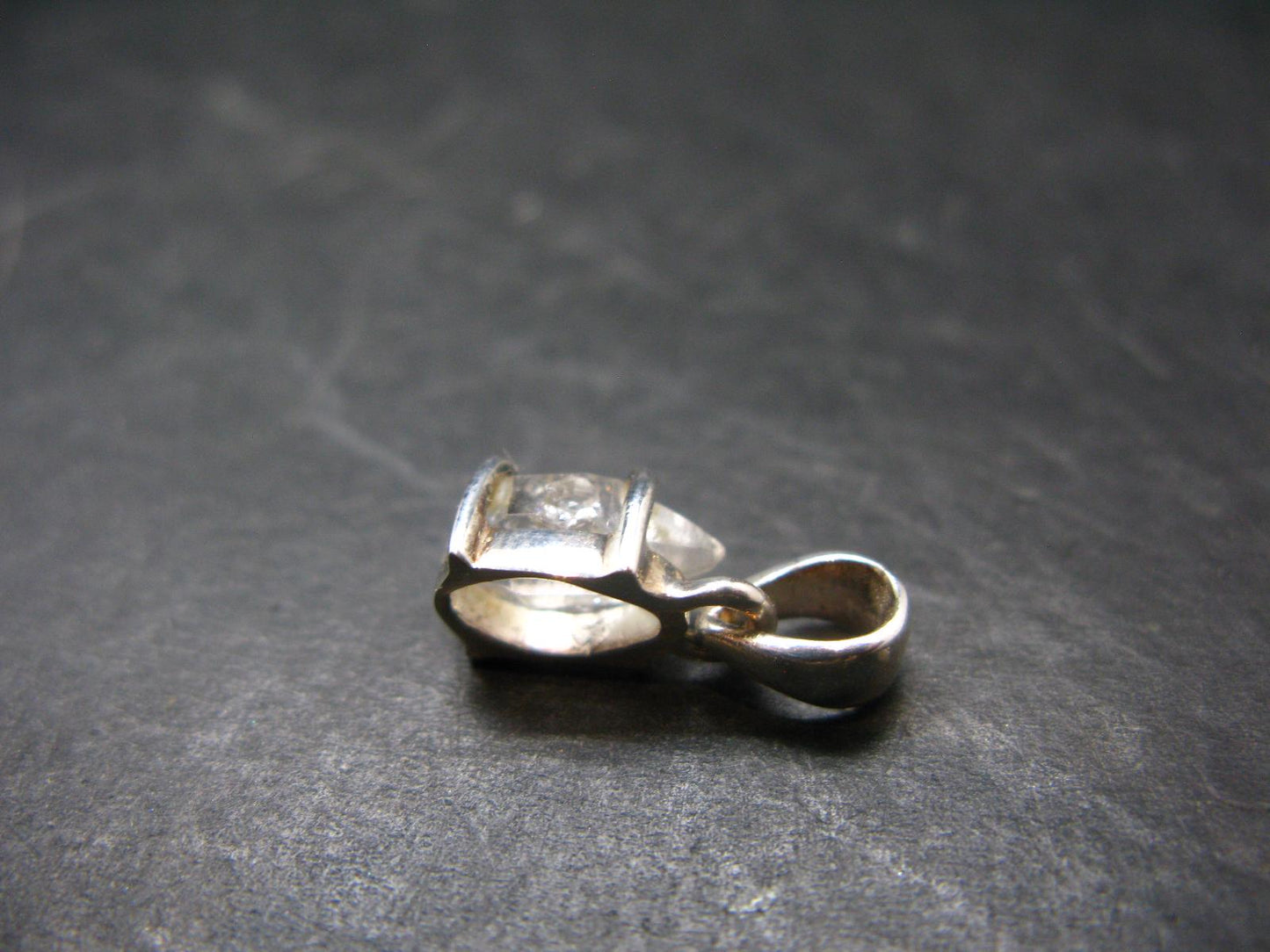 Fine Natural Herkimer Diamond Silver Pendant From New York 0.7" - 1.6 Grams