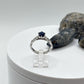 Blue Sapphire Solitaire Ring: Sterling Silver September Birthstone, Size 7