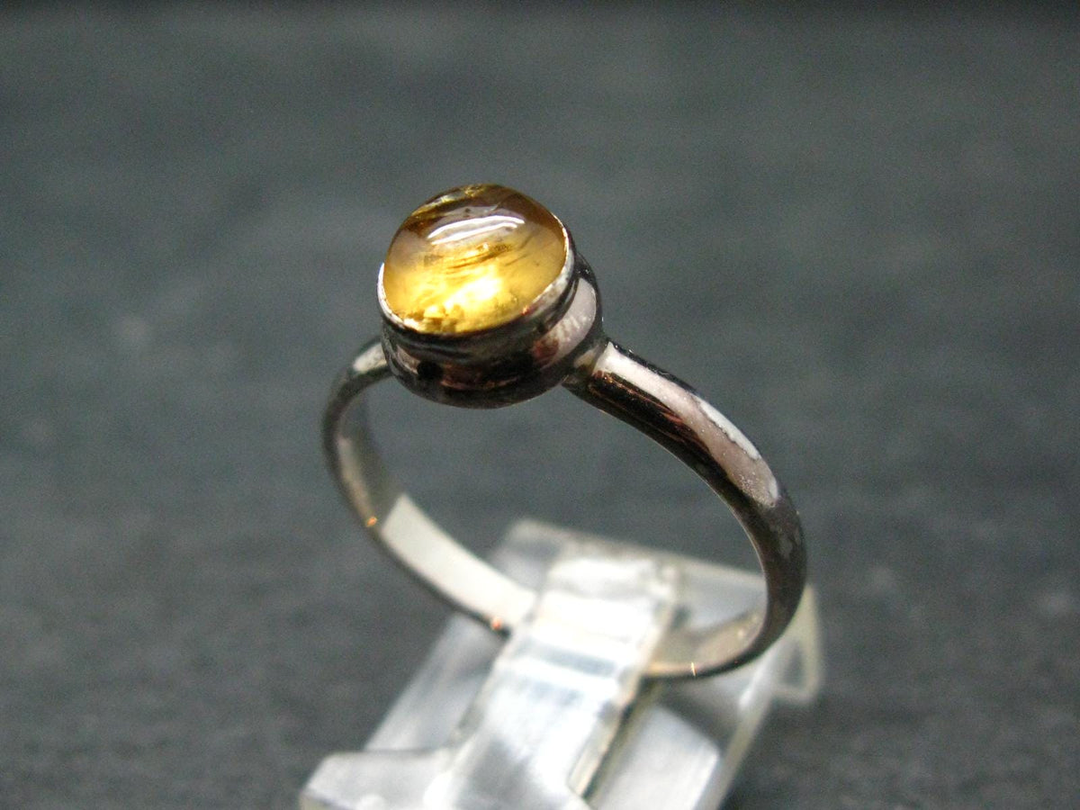 Fabulous Untreated Faceted Gem Imperial Topaz 925 Silver Ring from Brazil - Size 9 - 3.13 Grams