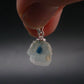 Rare Raw Blue Euclase Gem Crystal Silver Pendant from Zimbabwe - 0.6" - 1.45 Grams