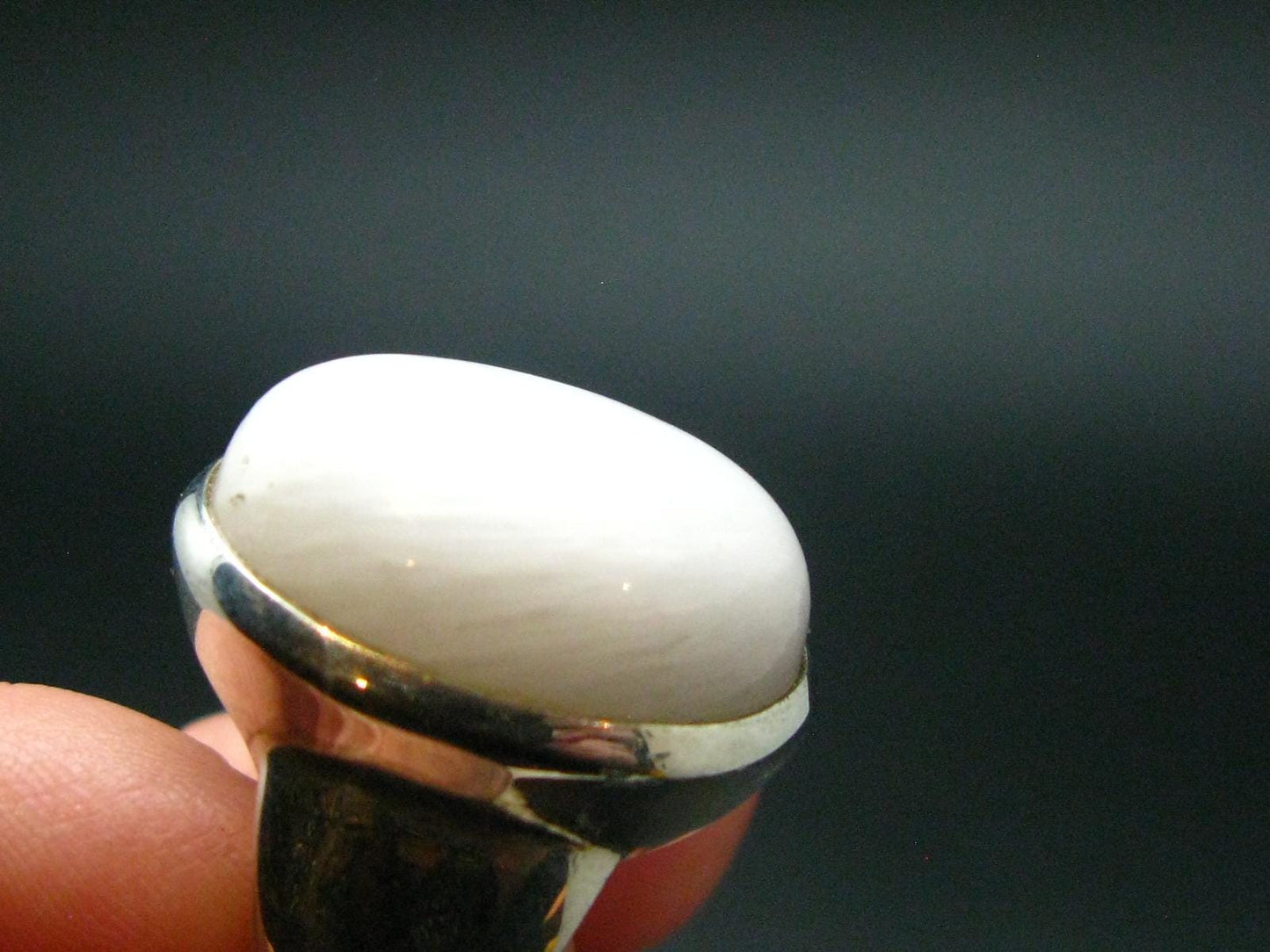 Scolecite Sterling Silver Ring From India - Size 7.50