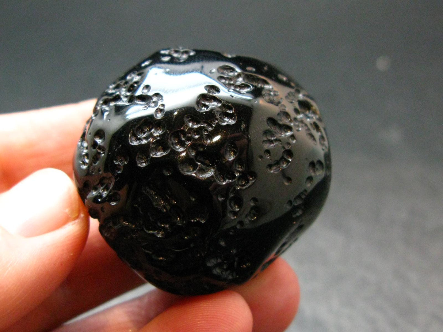 Rare Large Black Tibetan Tektite Tumbled Stone from Tibet - 1.4" - 40.85 Grams