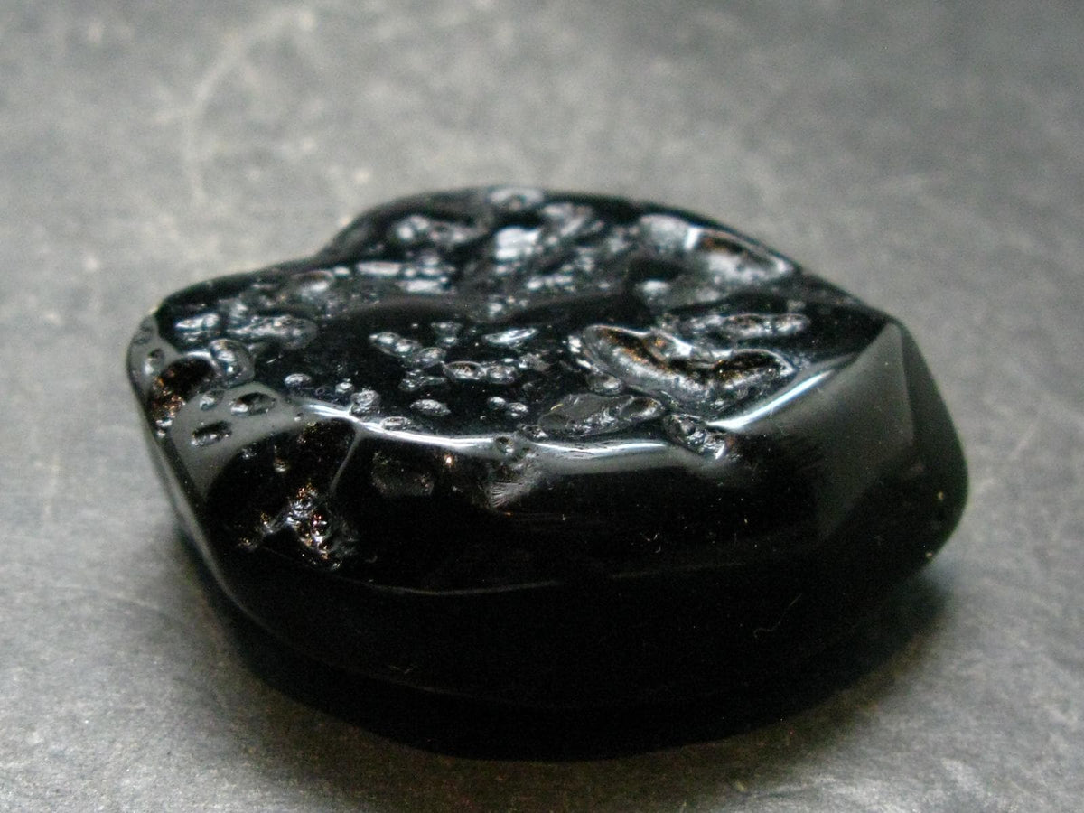 Rare Large Black Tibetan Tektite Tumbled Stone from Tibet - 1.6" - 43.39 Grams