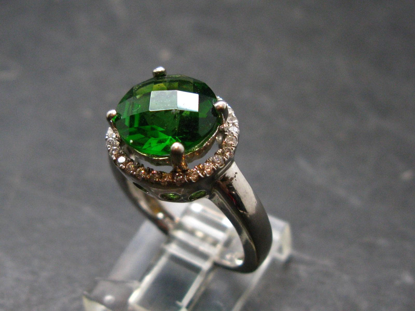 Helenite Gaia Stone Gem Sterling Silver Ring From Washington - Size 6 - 2.6 Carats