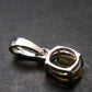 Yellow Citrine Gem Facetted Sterling Silver Pendant From Brazil With CZ - 0.7" - 1.03 Grams