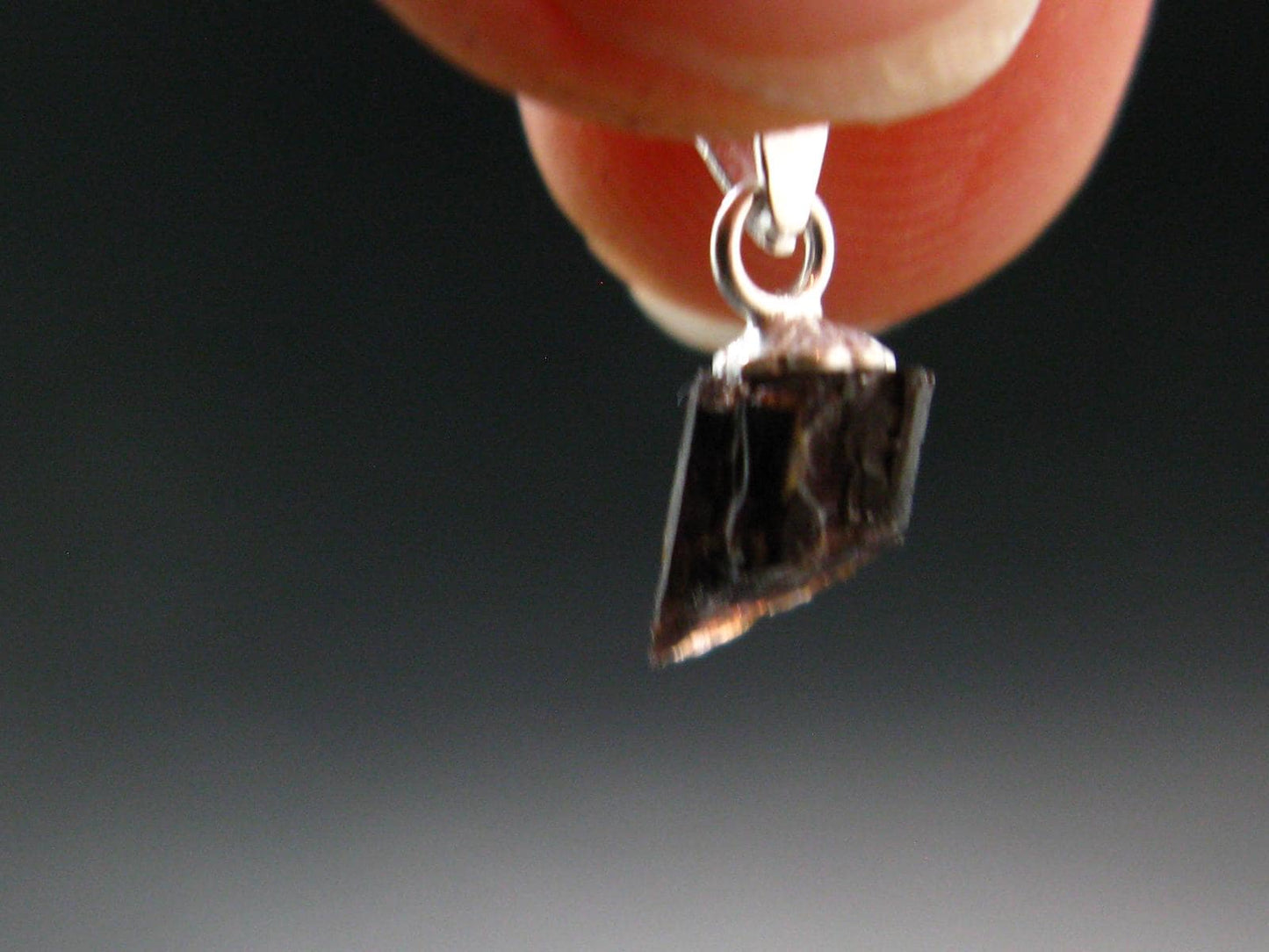Rare Painite Crystal Silver Pendant From Myanmar - 0.6" - 2.25 Carats