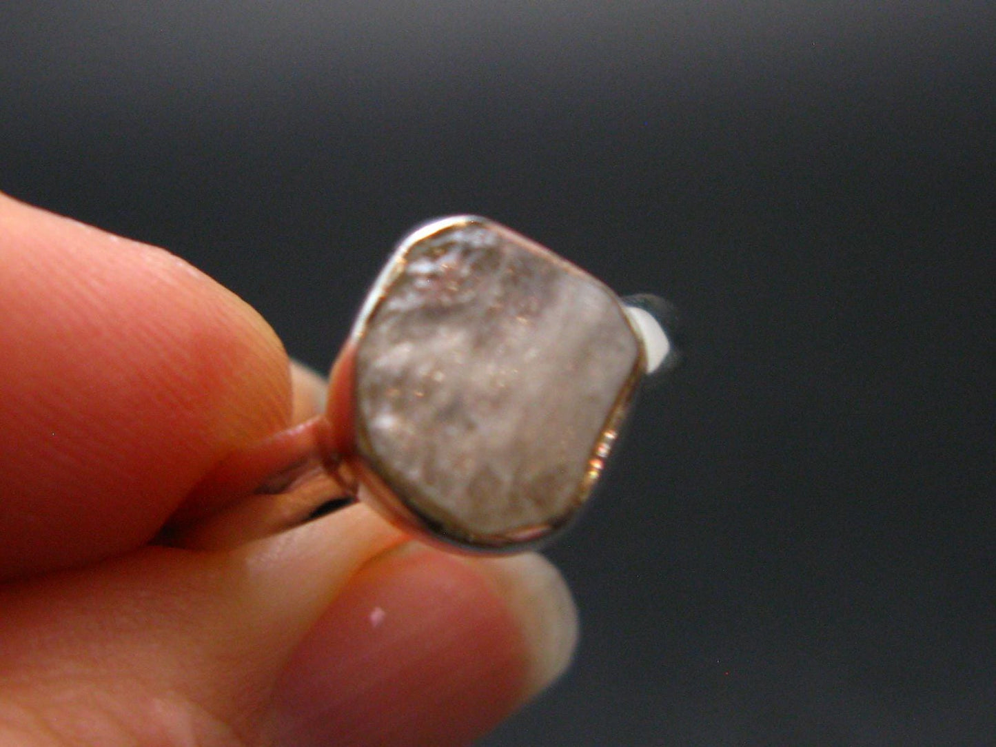 Natrolite Silver Ring From Russia - 1.92 Grams - Size 7