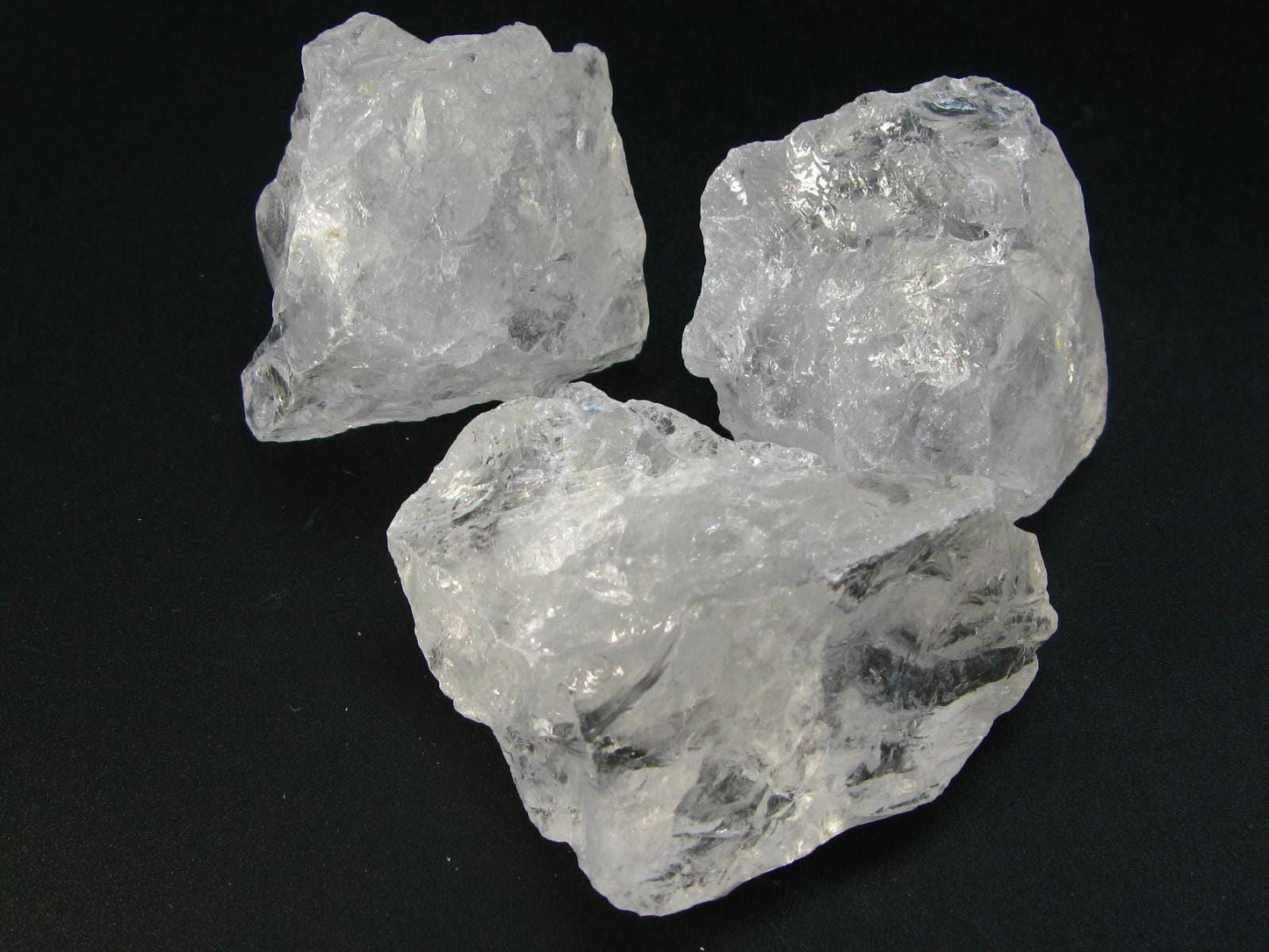 Lot of 3 Large Natural Raw Clear Quartz Crystal from Brazil