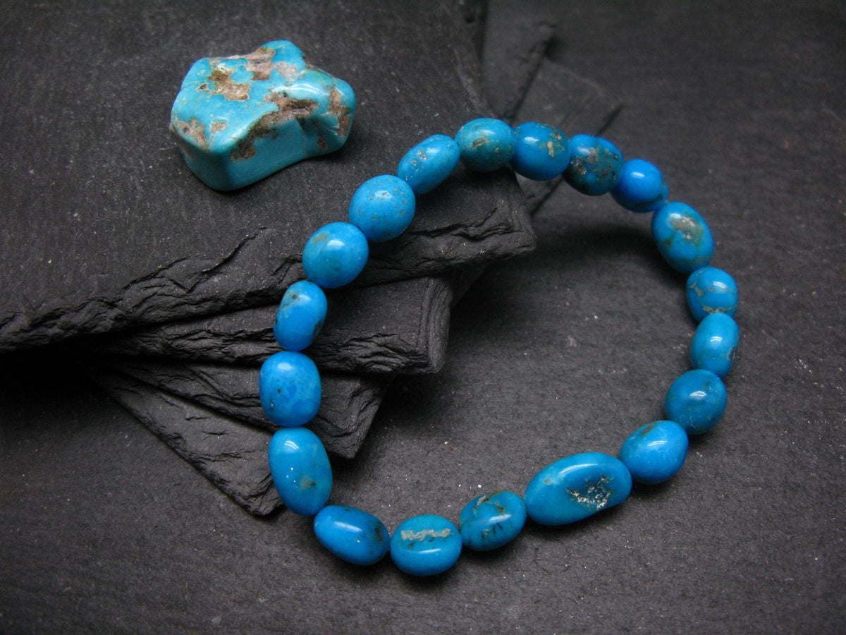 Turquoise Genuine Untreated Bracelet ~ 7 Inches ~ 10mm Tumbled Beads