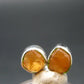 Spessartine Garnet Silver Stud Earrings From Tanzania - 0.6" - 1.67 Grams