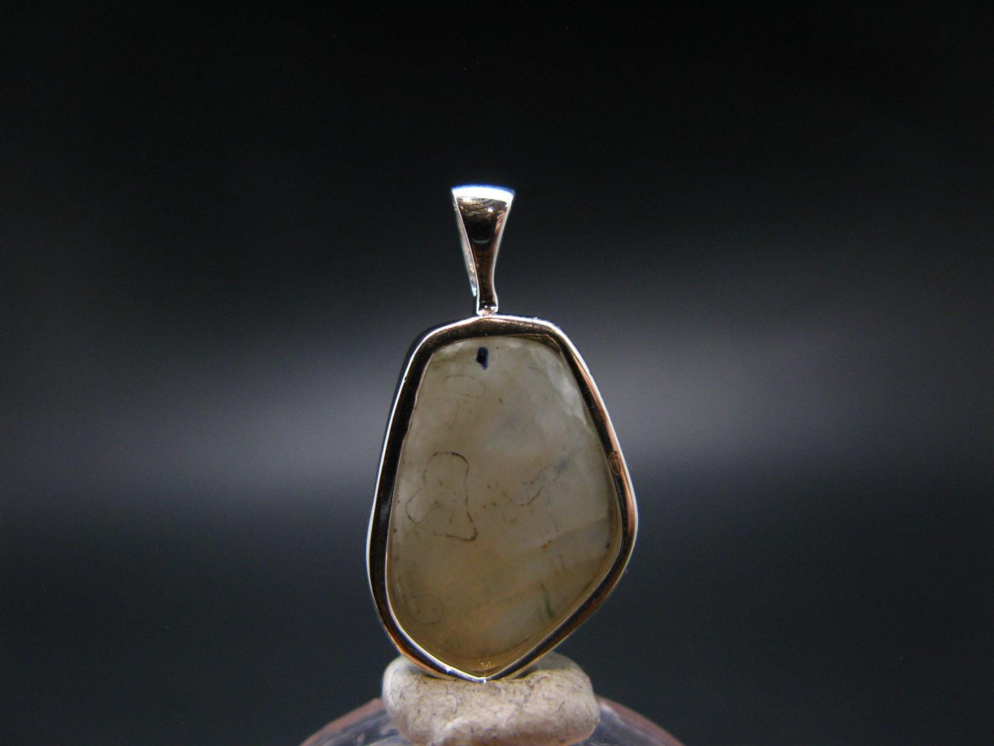 Phenakite Phenacite Crystal Silver Pendant From Russia - 0.9" - 2.42 Grams