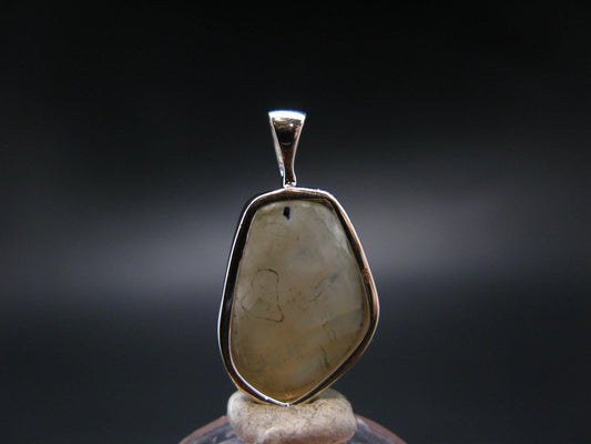 Phenakite Phenacite Crystal Silver Pendant From Russia - 0.9" - 2.42 Grams