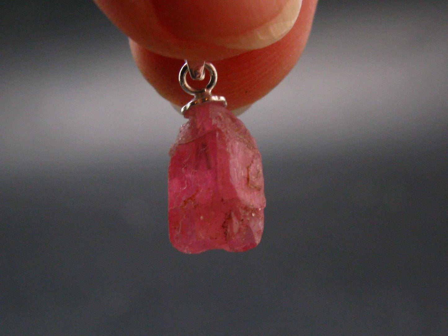 Rhodochrosite Sterling Silver Pendant From Alma Colorado - 0.7" - 0.88 Grams