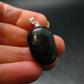 Very Rare Sterling Silver Nuumite Nuummite Pendant From Greenland - 1.2" - 6.92 Grams