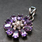 Rich Purple Faceted Amethyst Sterling Silver Pendant From Brazil - 1.0" - 3.56 Grams