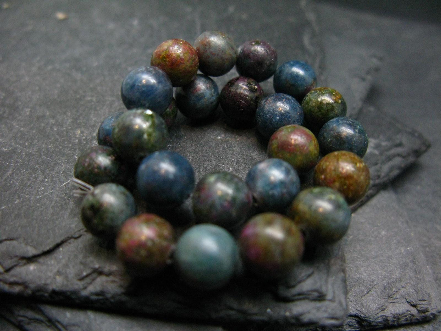 Ruby in Kyanite Genuine Bracelet ~ 7 Inches ~ 8mm Round Beads