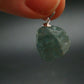 Starlight Genuine Raw Blue Zircon Gem Crystal Silver Pendant From Cambodia - 0.8" - 4.56 Grams