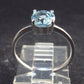 Natural Round Shaped London Blue Topaz Crystal Sterling Silver Ring - Size 5 - 1.21 Grams