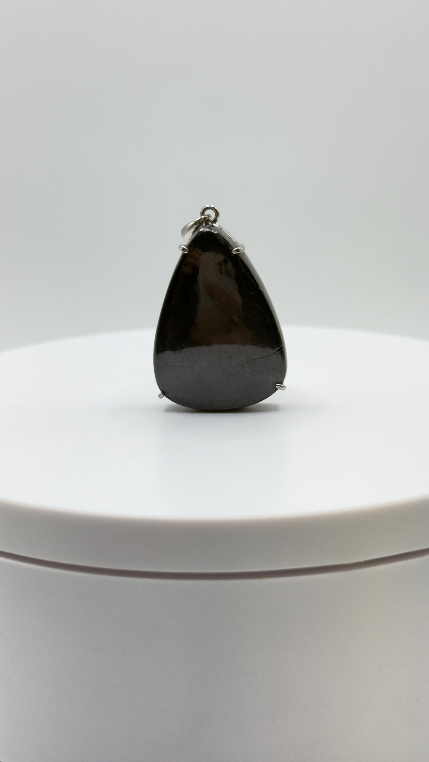 Purpurite Pendant Purple Gemstone Silver Necklace Natural Stone Minimalist Jewelry Gift