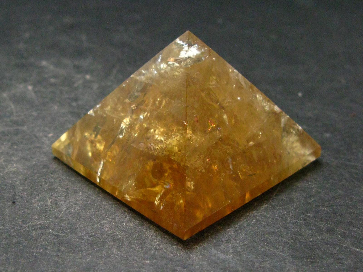 Citrine Unheated Polished Pyramid From Brazil - 1.6" - 50.75 Grams