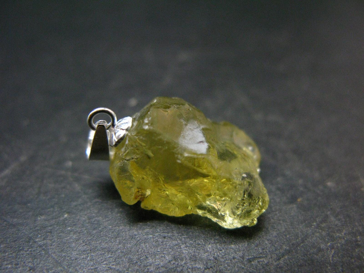 Heliodor (Yellow Beryl) Crystal Silver Pendant From Brazil - 0.9" - 2.42 Grams