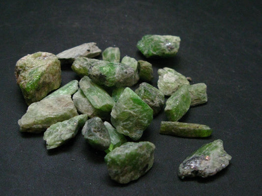 Rare Neon Tremolite Lot of 25 Crystals from Tanzania - 133.25 Carats