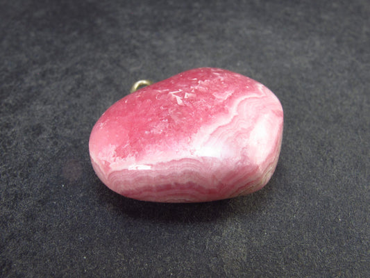 Rhodochrosite Heart Silver Pendant from Alma Colorado - 1.2" - 15.4 Grams