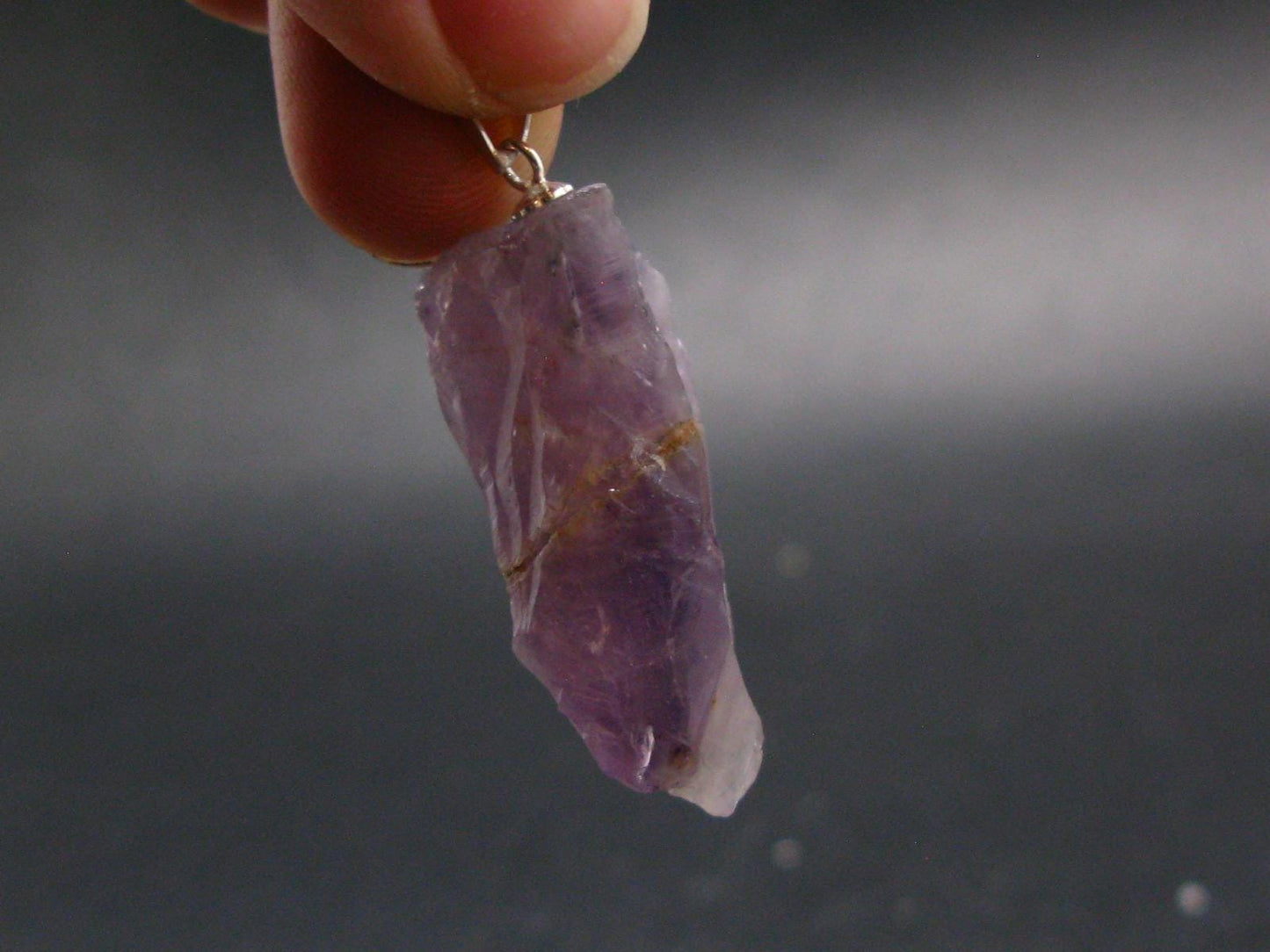Rare Raw Auralite Super 23 Amethyst Silver Pendant From Canada - 1.6" - 7.51 Grams