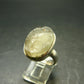 Natural Gem Raw Libyan Desert Glass Tektite Sterling Silver Ring from Libya - Size 9 - 8.9 Grams