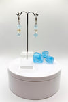Swiss Blue Topaz & Citrine Gemstone Drop Earrings - Weight 8.14 Grams