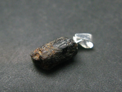 Rare Painite Crystal Silver Pendant From Myanmar - 0.7" - 5.80 Carats