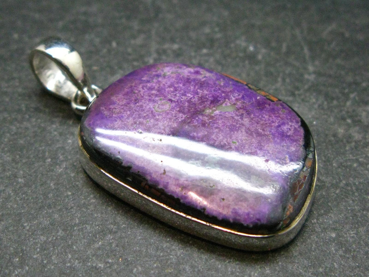 Sugilite Silver Pendant From South Africa - 1.5"