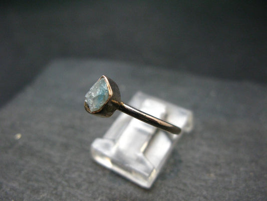 Euclase Crystal Silver Ring From Brazil - Size 7.5 - 1.89 Grams