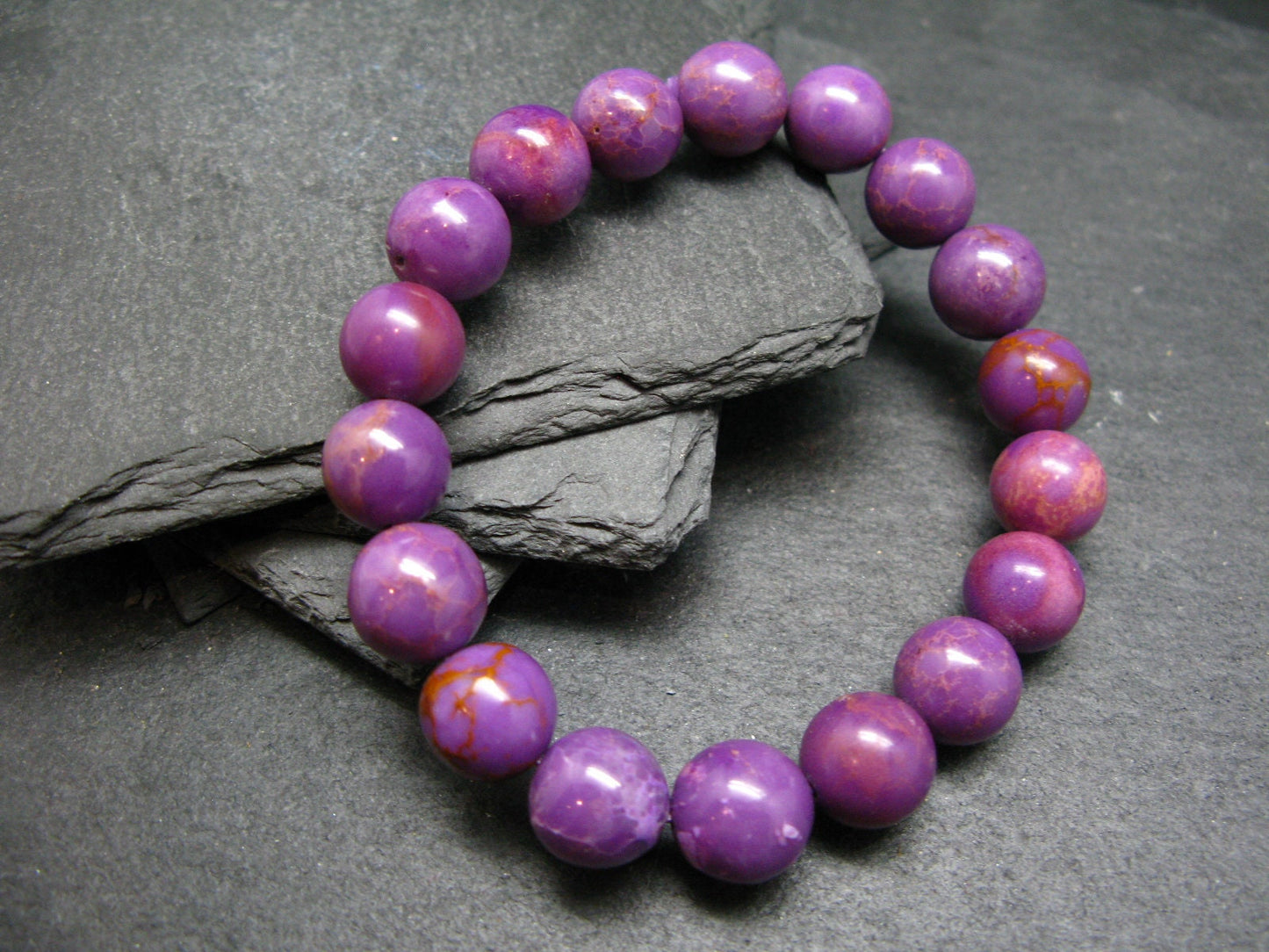 Phosphosiderite Phospho Siderite Genuine Bracelet ~ 7 Inches ~ 12mm Round Beads
