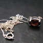 Red Garnet Almandine Gem Silver Pendant with Chain From India - 18" - 2.33 Grams