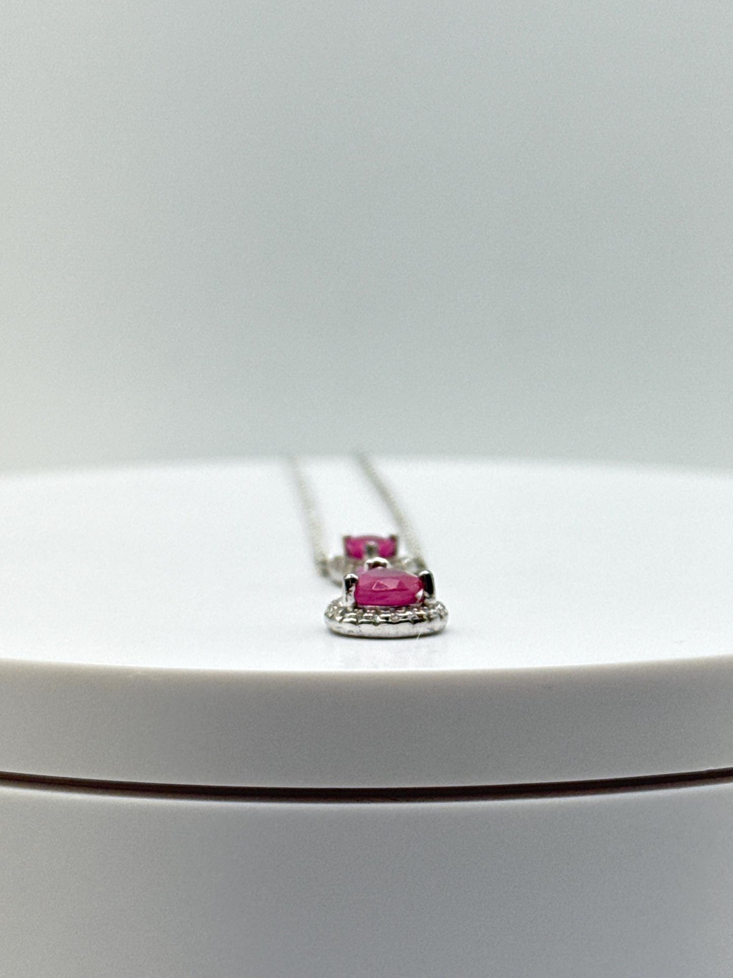 Ruby Drop Necklace | Sterling Silver | Elegant July Birthstone Jewelry