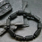 Black Tourmaline Genuine Bracelet ~ 7 Inches ~ 14mm Crystal Beads