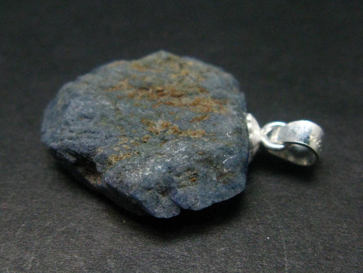 Benitoite Crystal Silver Pendant From California - 1.0" - 3.22 Grams