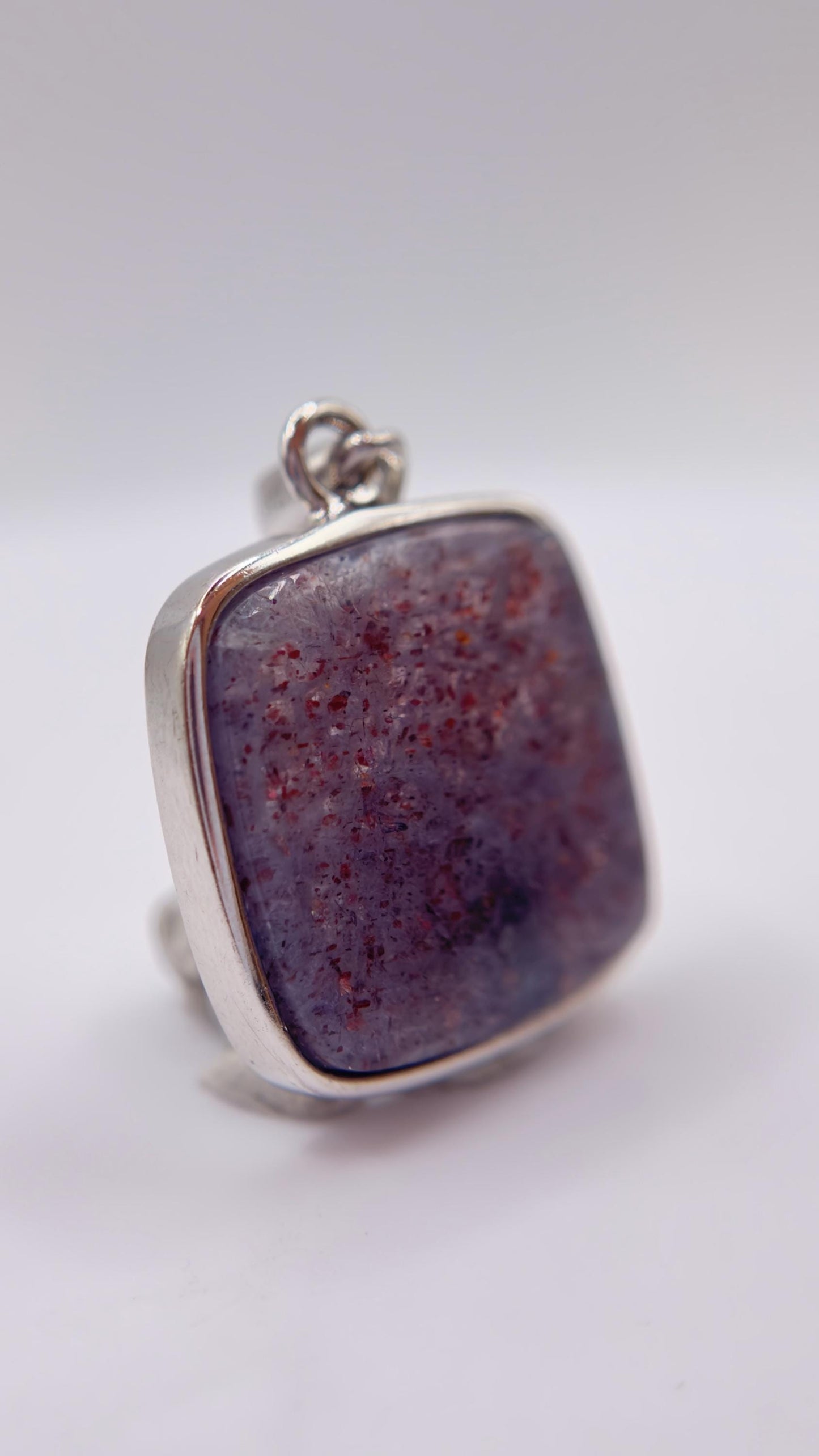 Natural Lattice Sunstone Pendant Necklace, Sterling Silver, Healing Crystal Jewelry
