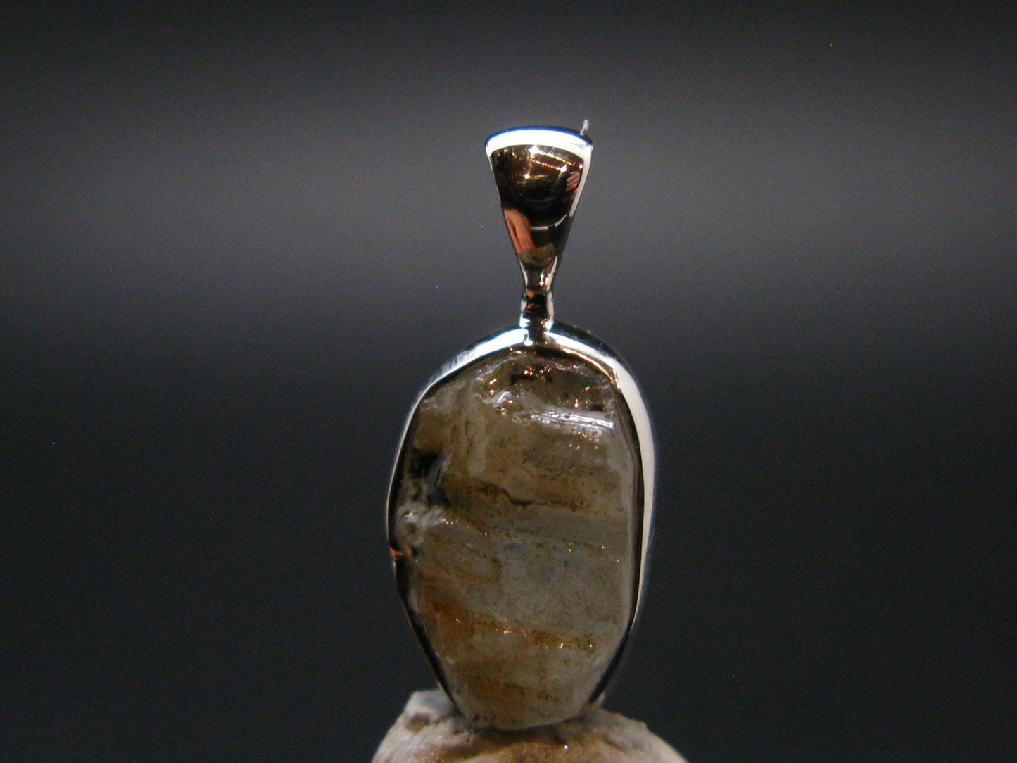 Phenakite Phenacite Crystal Silver Pendant From Brazil - 0.7" - 1.21 Grams