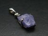 Rare Raw Hackmanite Silver Pendant from Afghanistan - 0.8" - 3.0 Grams