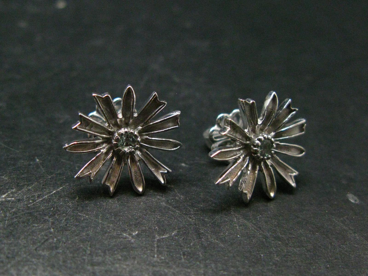 Alexandrite Gem Silver Stud Earrings From Russia - 3.10 Grams