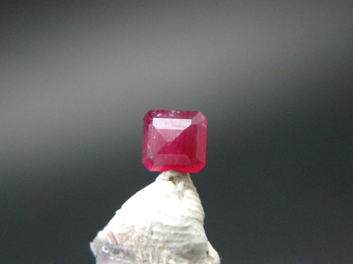 Beautiful Rare Gem Bixbite Red Beryl Emerald Cut Stone From Utah USA - 0.14 Carats - 3.4x3.1mm