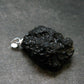 Tibetan Black Tektite Silver Pendant From Tibet - 1.2" - 5.55 Grams