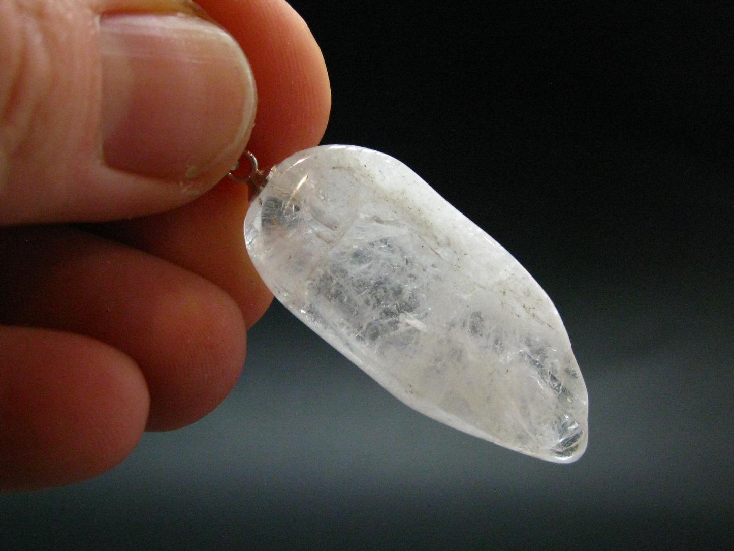 Nice Terminated Danburite Crystal Silver Pendant from Mexico - 1.6" - 6.45 Grams